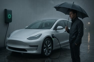 ¿Puedo cargar un auto eléctrico bajo la lluvia?